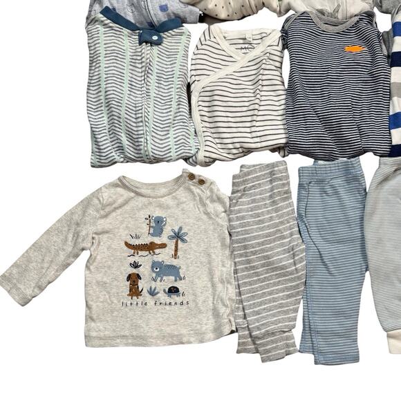 Baby Boy 3–6M Clothing Lot Footed Pajamas Pants Gap Burt’s Bees- 22 Pieces Total - Picture 4 of 8